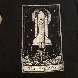 The Explorer Black Unisex Tarot Short Sleeve Tee
